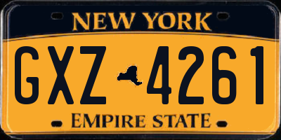 NY license plate GXZ4261