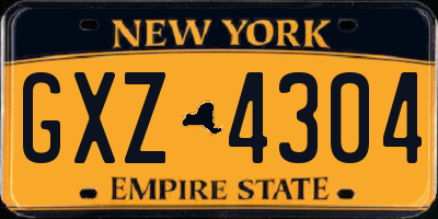 NY license plate GXZ4304