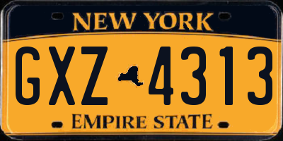 NY license plate GXZ4313