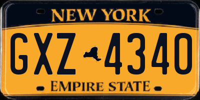 NY license plate GXZ4340
