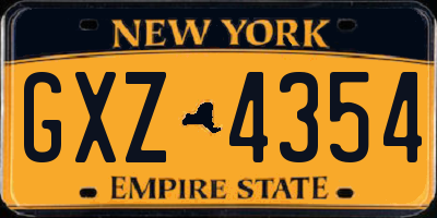 NY license plate GXZ4354