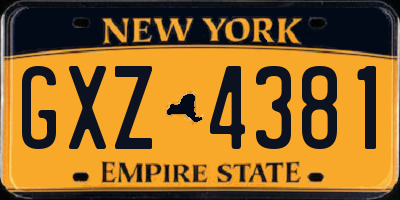 NY license plate GXZ4381
