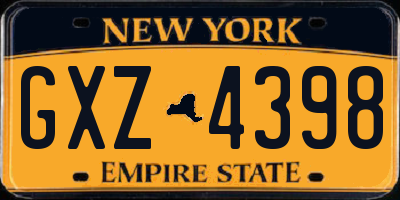 NY license plate GXZ4398