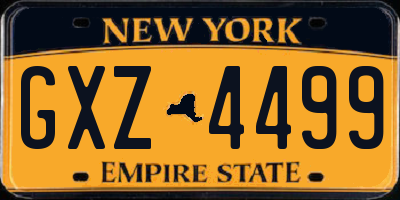 NY license plate GXZ4499