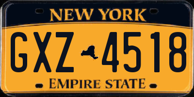 NY license plate GXZ4518