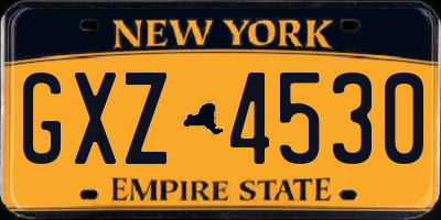 NY license plate GXZ4530
