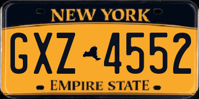 NY license plate GXZ4552
