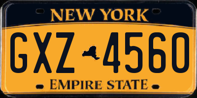 NY license plate GXZ4560