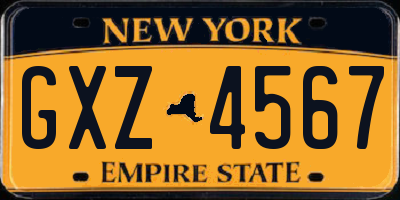 NY license plate GXZ4567