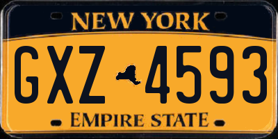NY license plate GXZ4593
