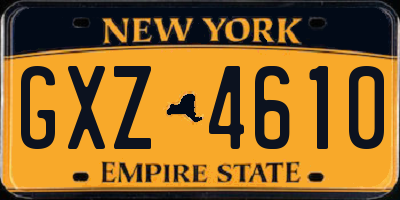 NY license plate GXZ4610
