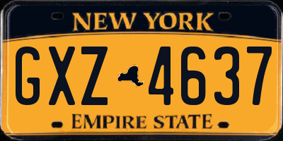 NY license plate GXZ4637