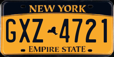 NY license plate GXZ4721
