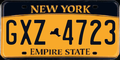 NY license plate GXZ4723