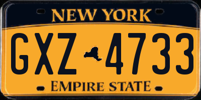 NY license plate GXZ4733