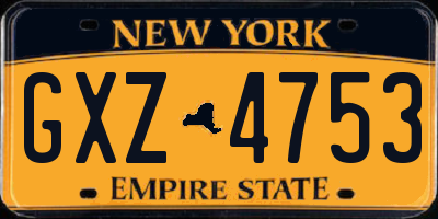 NY license plate GXZ4753