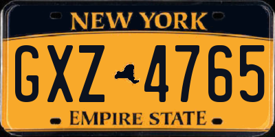 NY license plate GXZ4765