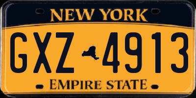 NY license plate GXZ4913