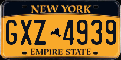 NY license plate GXZ4939