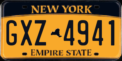 NY license plate GXZ4941
