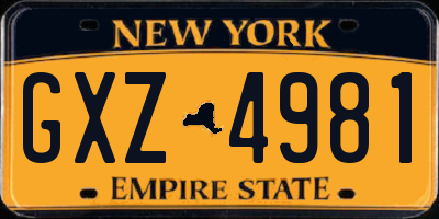 NY license plate GXZ4981