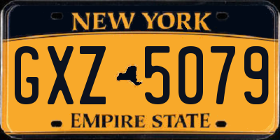 NY license plate GXZ5079