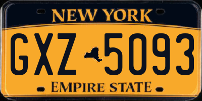 NY license plate GXZ5093