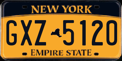 NY license plate GXZ5120