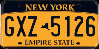 NY license plate GXZ5126