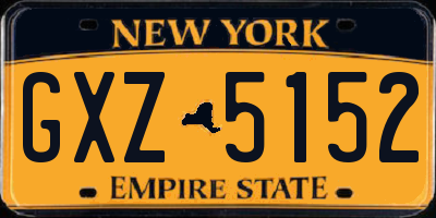 NY license plate GXZ5152