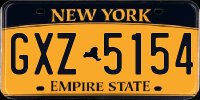 NY license plate GXZ5154