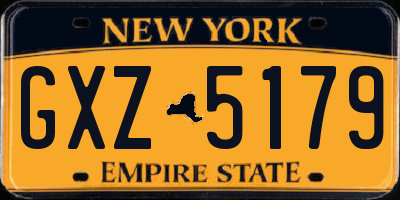 NY license plate GXZ5179
