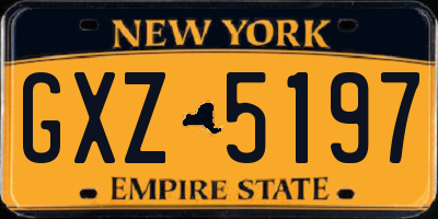 NY license plate GXZ5197