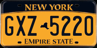 NY license plate GXZ5220