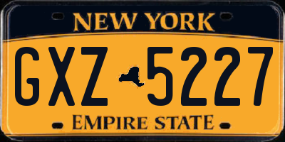 NY license plate GXZ5227