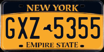 NY license plate GXZ5355