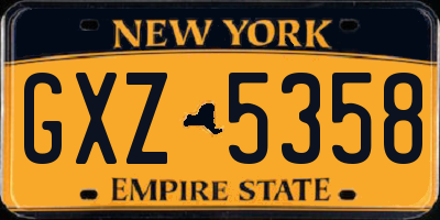 NY license plate GXZ5358