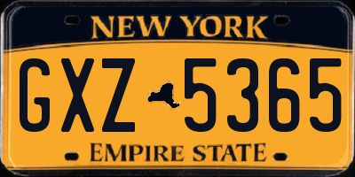 NY license plate GXZ5365