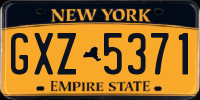 NY license plate GXZ5371
