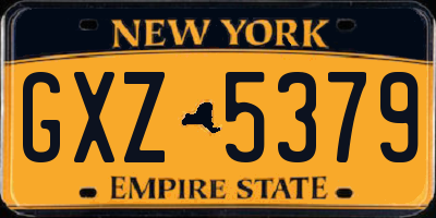 NY license plate GXZ5379