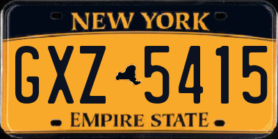 NY license plate GXZ5415