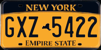 NY license plate GXZ5422