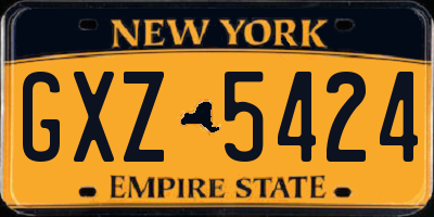 NY license plate GXZ5424