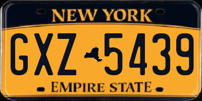 NY license plate GXZ5439