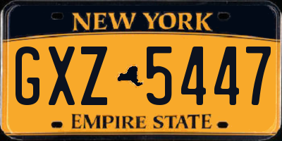NY license plate GXZ5447