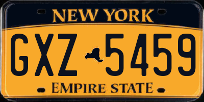 NY license plate GXZ5459
