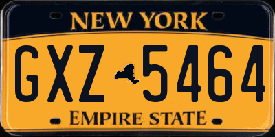 NY license plate GXZ5464