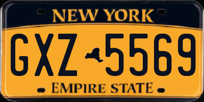NY license plate GXZ5569