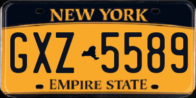 NY license plate GXZ5589