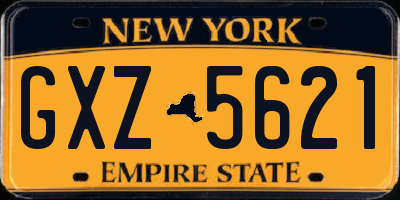 NY license plate GXZ5621